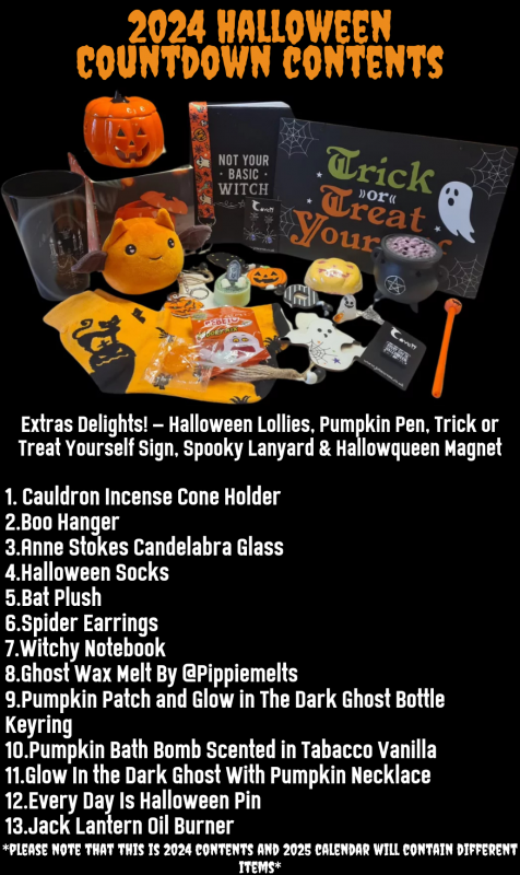 2024 Contents Halloween Calendar Box Landscape